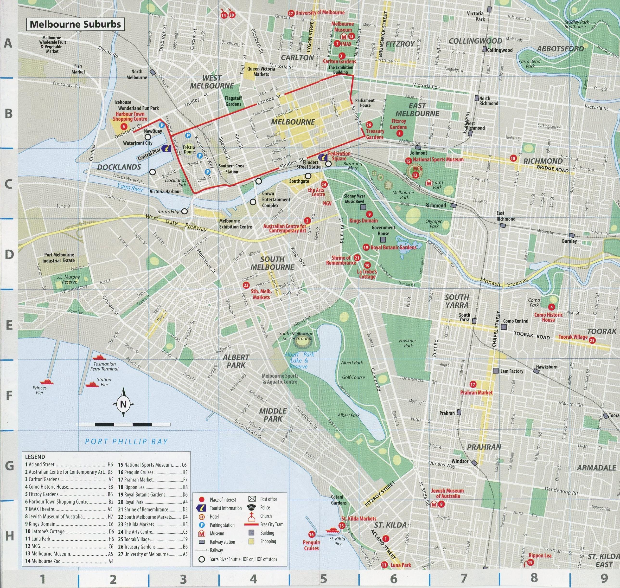 Melbourne Neighborhood Map 