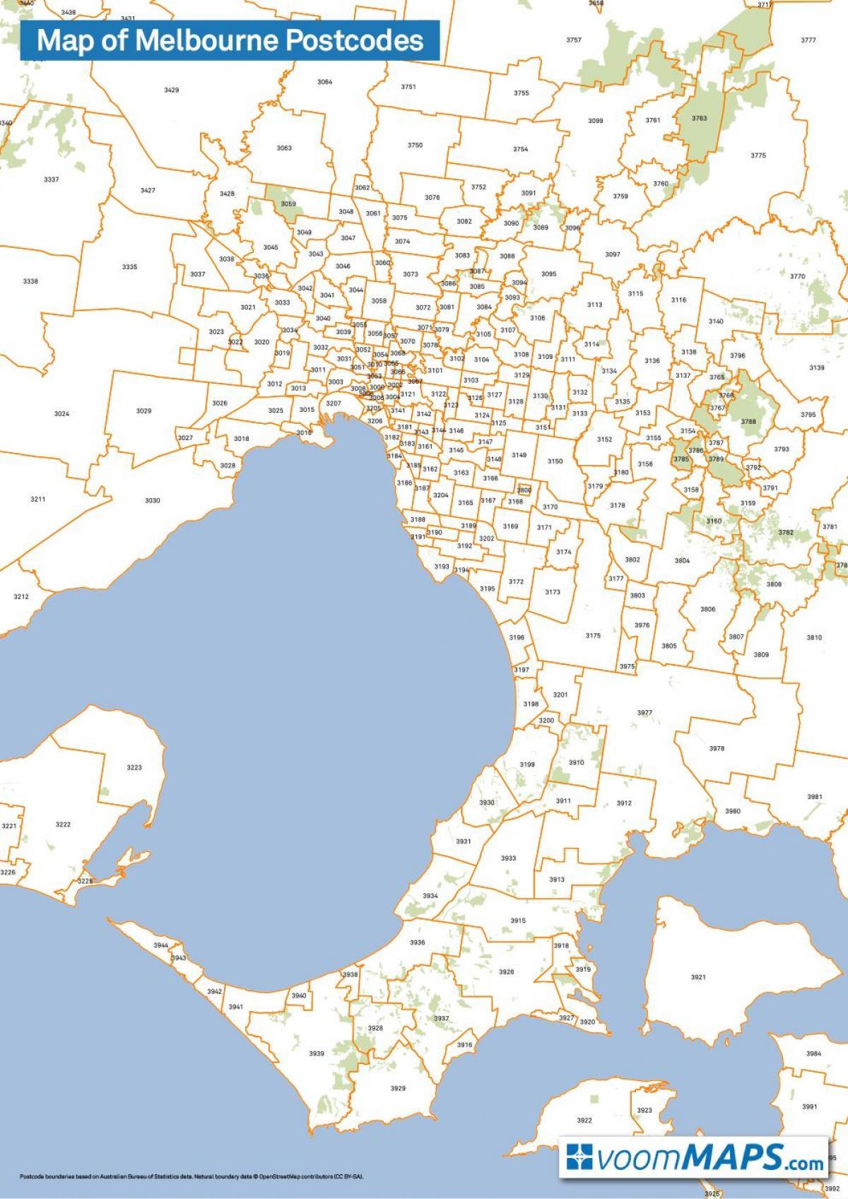 Melbourne Postcodes Map 
