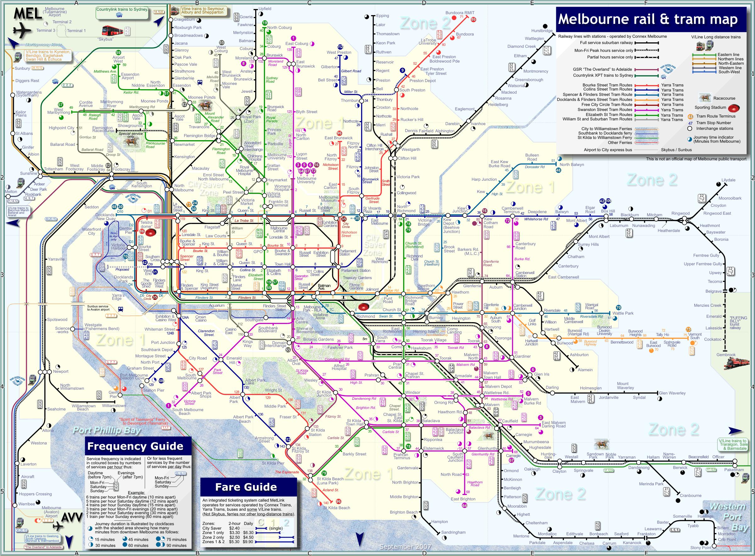 Melbourne Transports Map 
