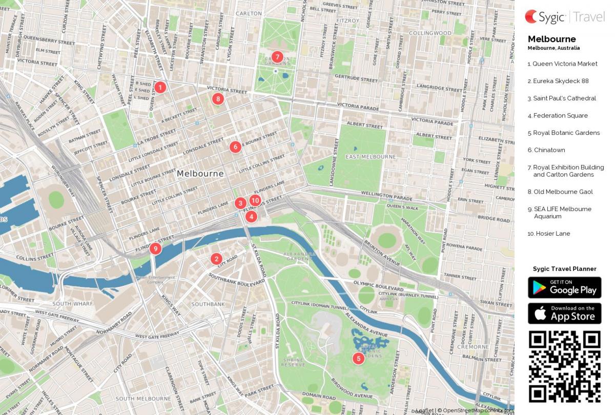 Melbourne sights map