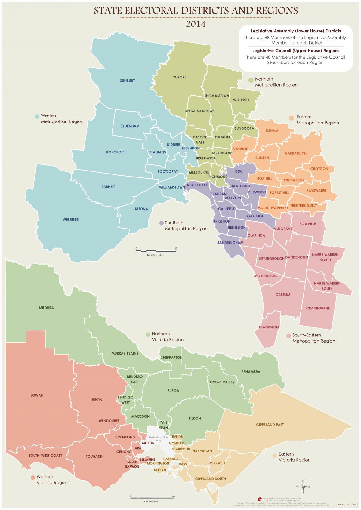 Melbourne district map