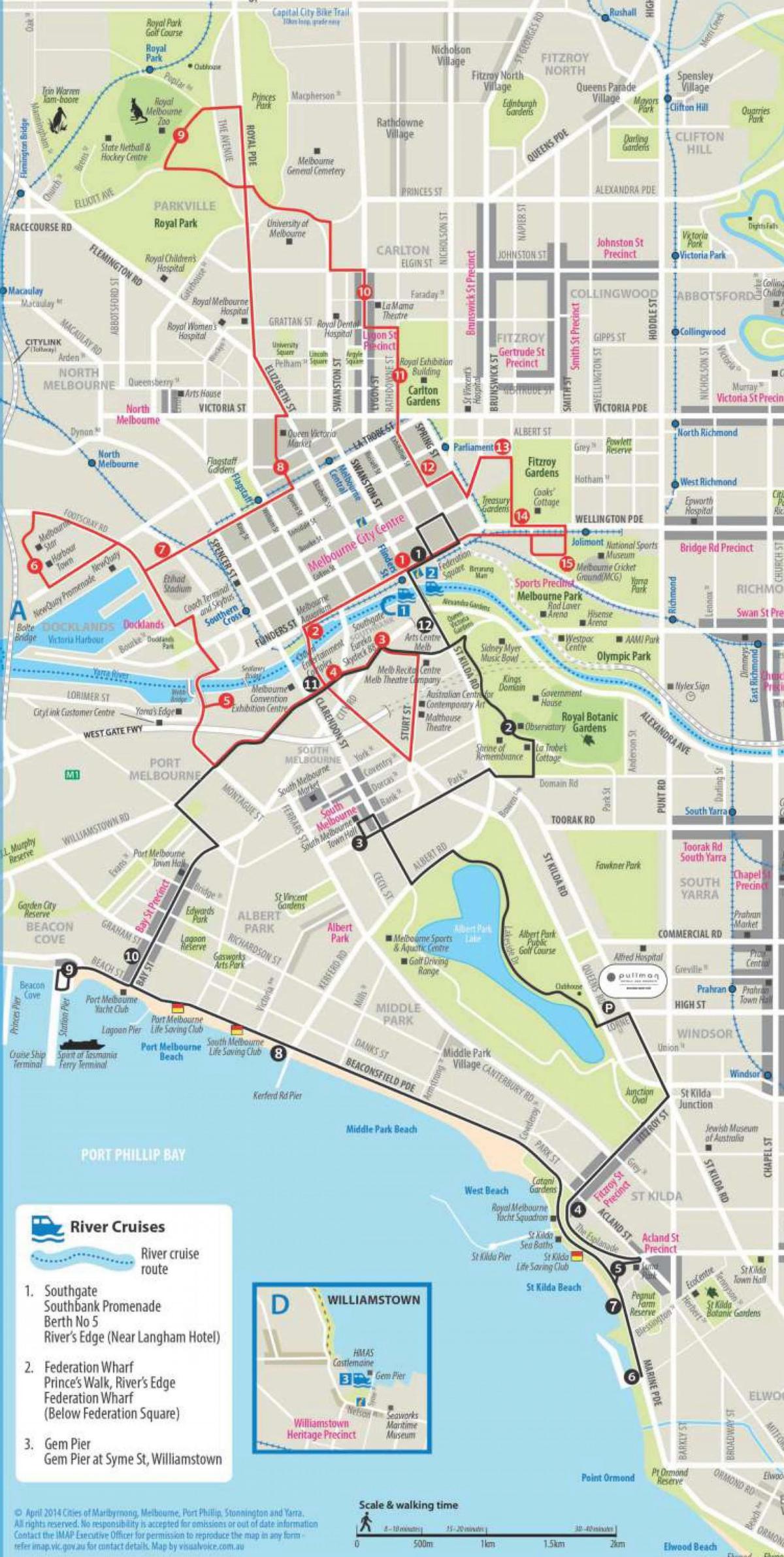 Melbourne Hop On Hop Off bus tours map