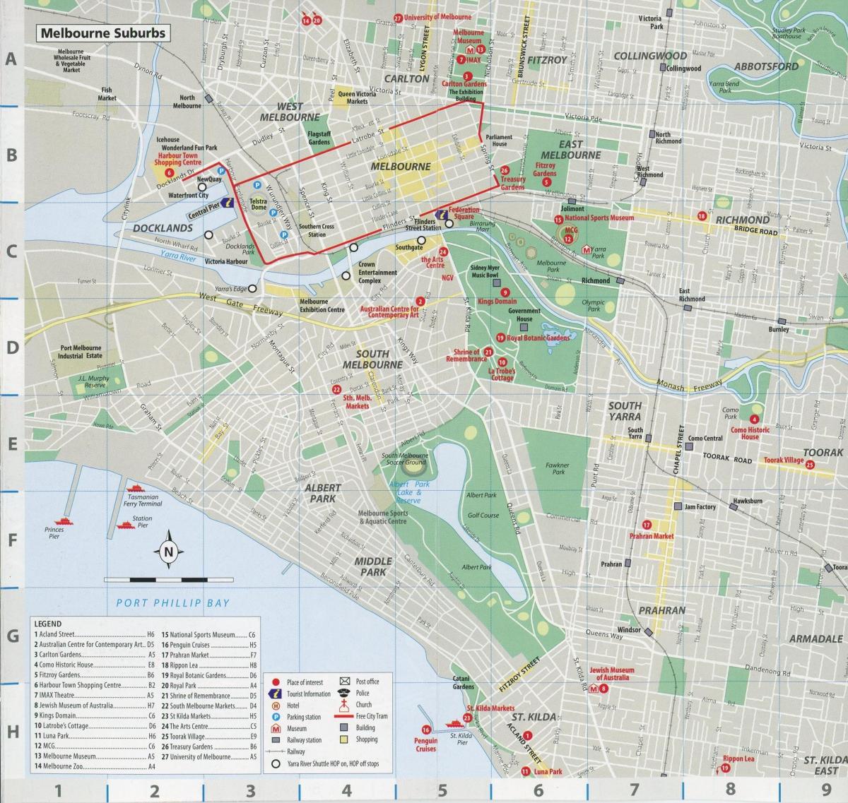 Melbourne neighborhoods map