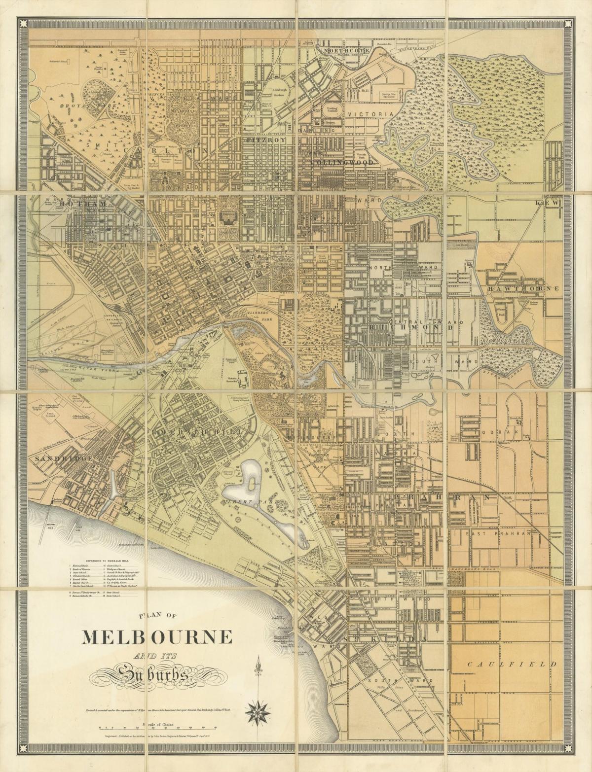 Melbourne historical map