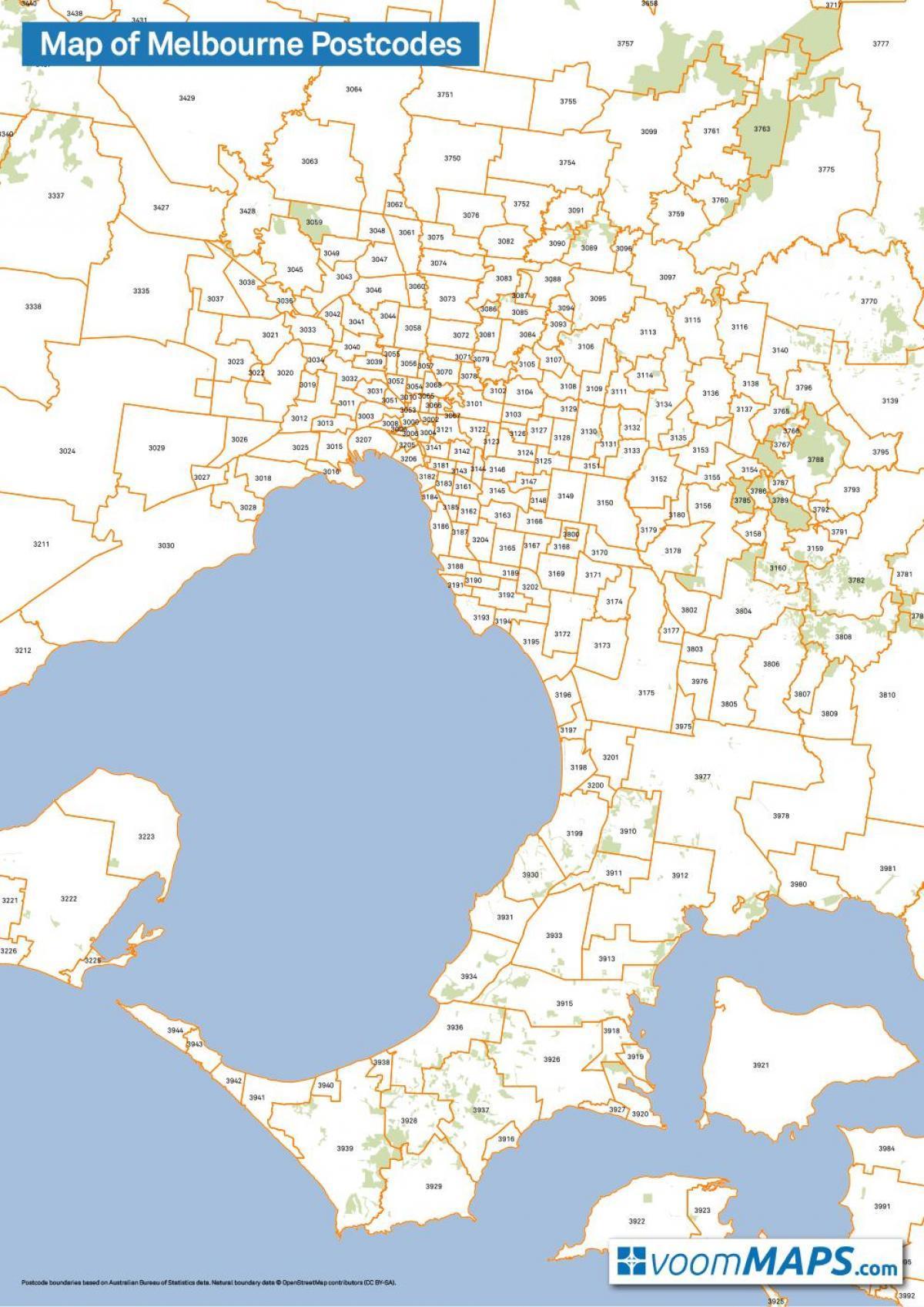 Melbourne zip codes map