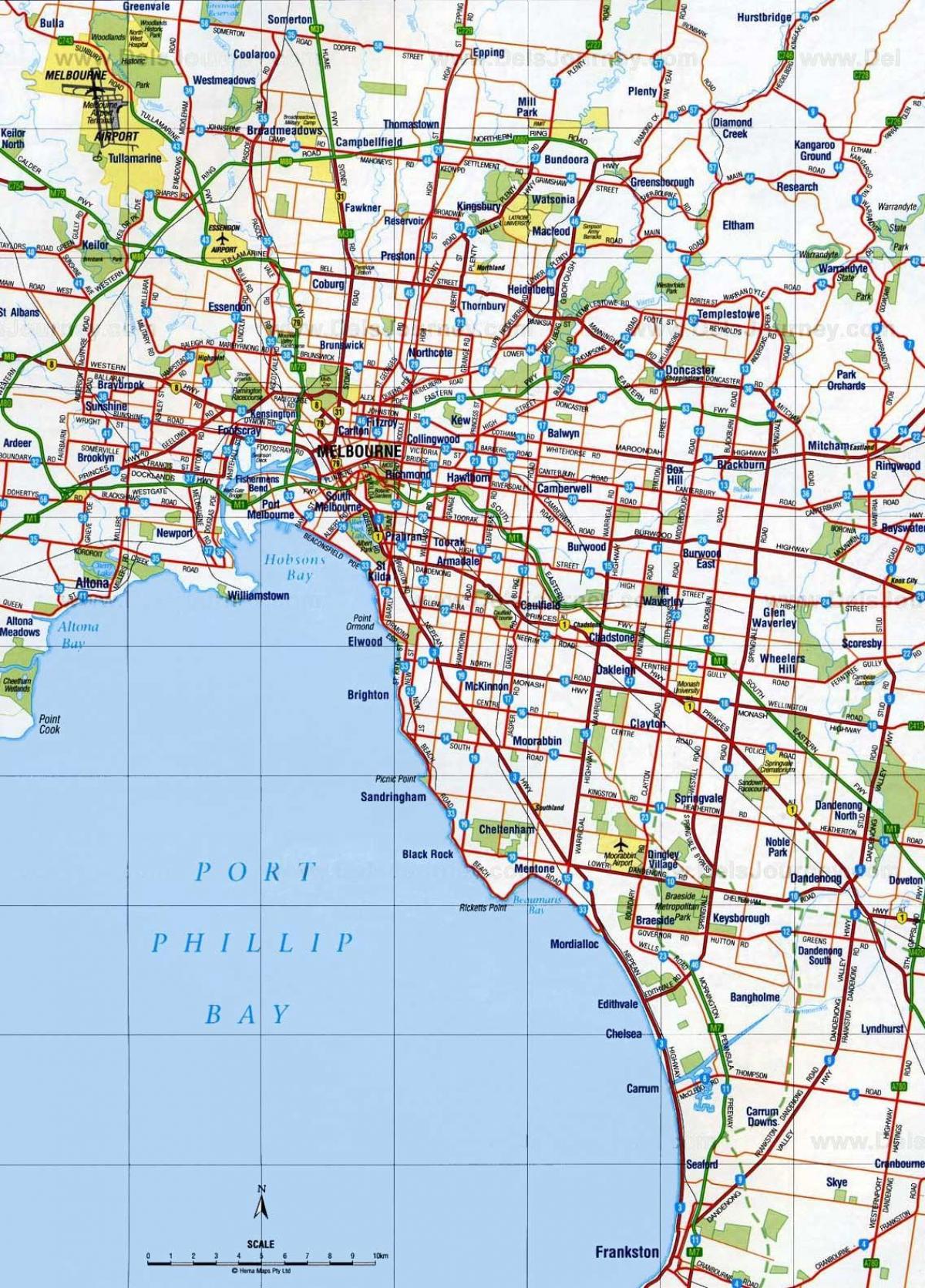Melbourne roads map