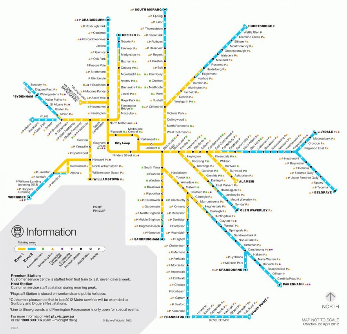 Melbourne subway station map