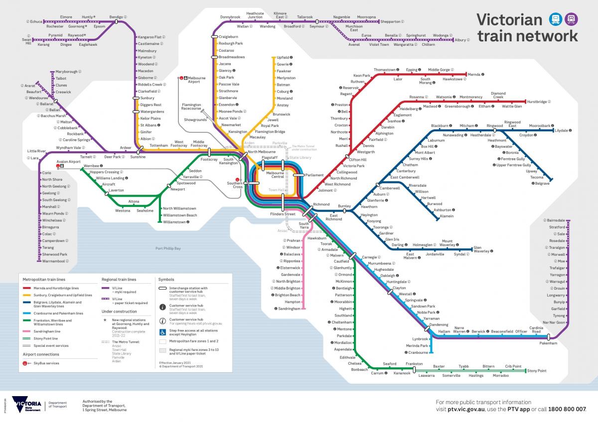 Melbourne railway stations map