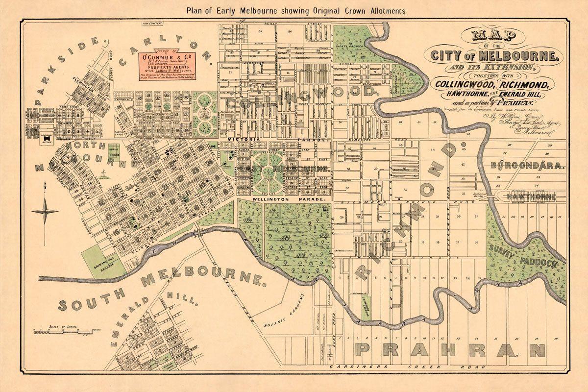 Melbourne antique map