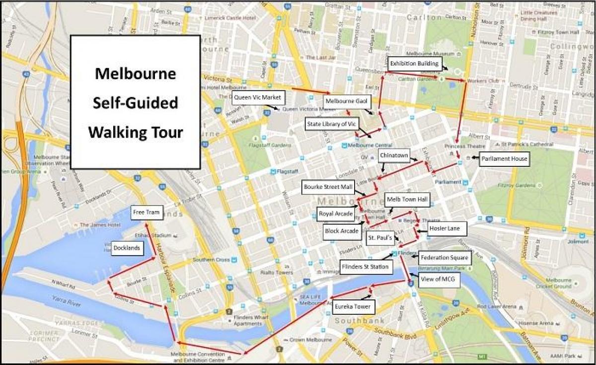 Melbourne walking tours map