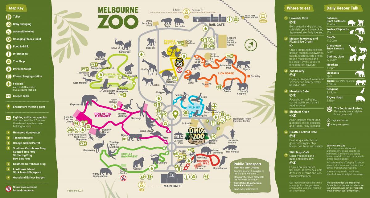 Melbourne zoo park map